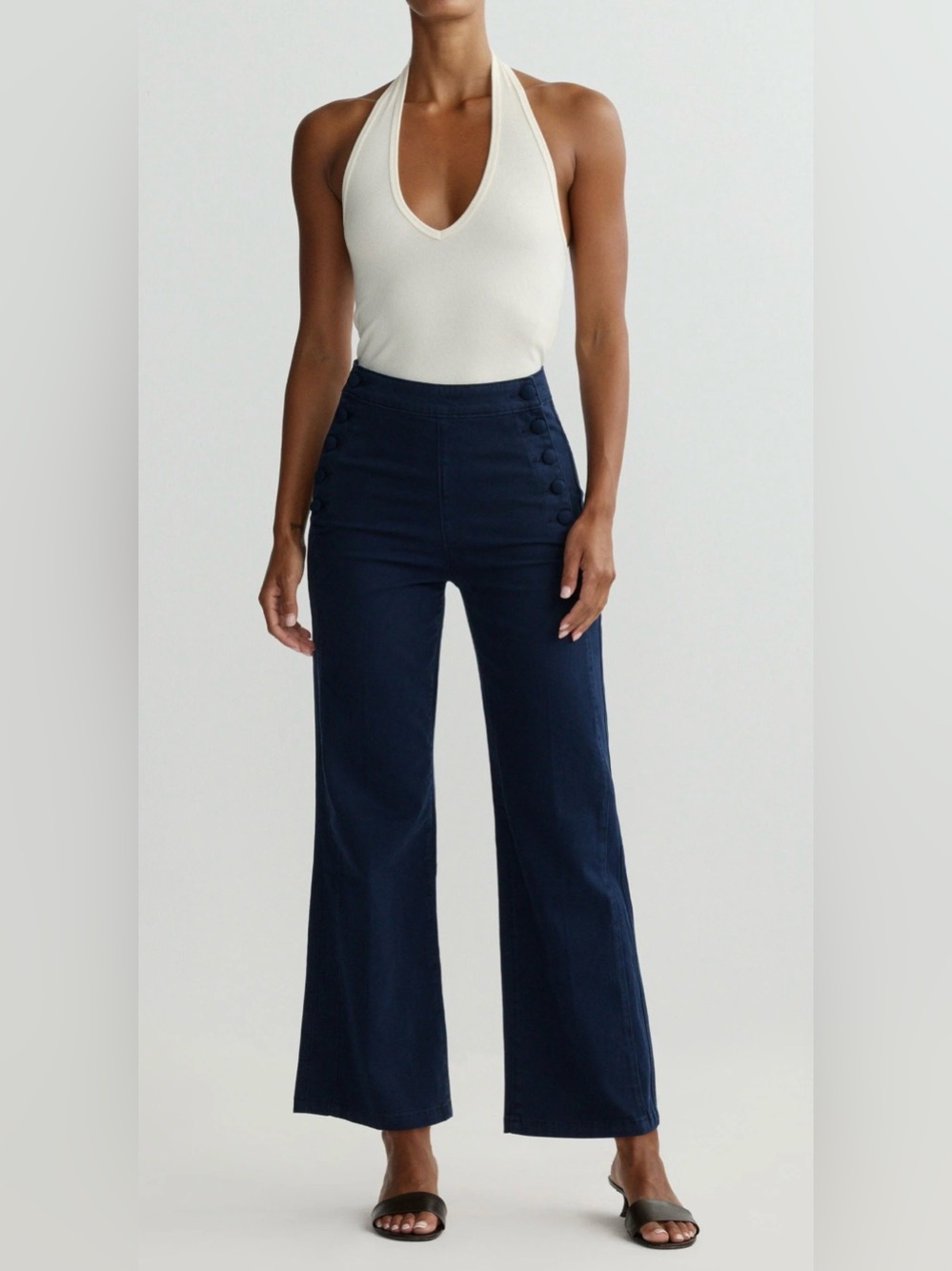 Anthropologie DL1961 Hepburn Wide-Leg
Button-Front Jeans